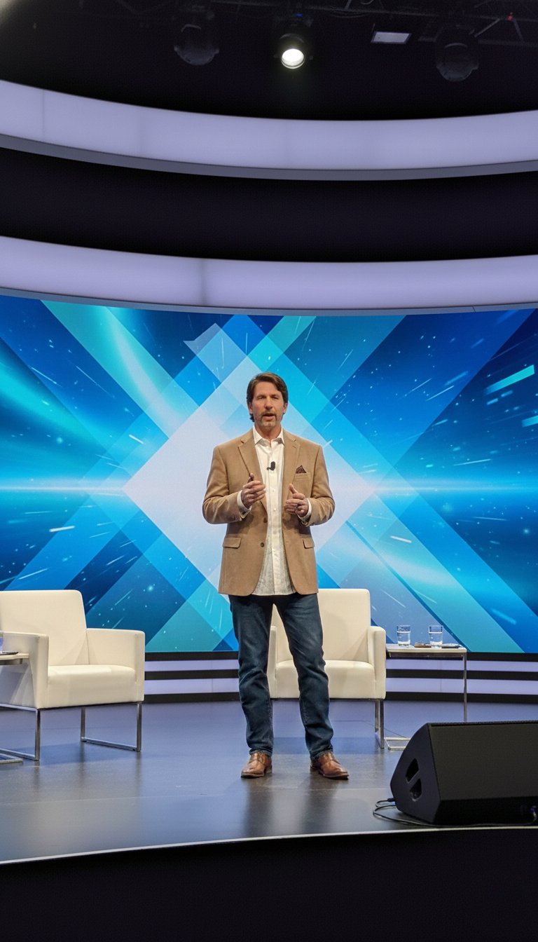 Frank Saia speaking on stage
