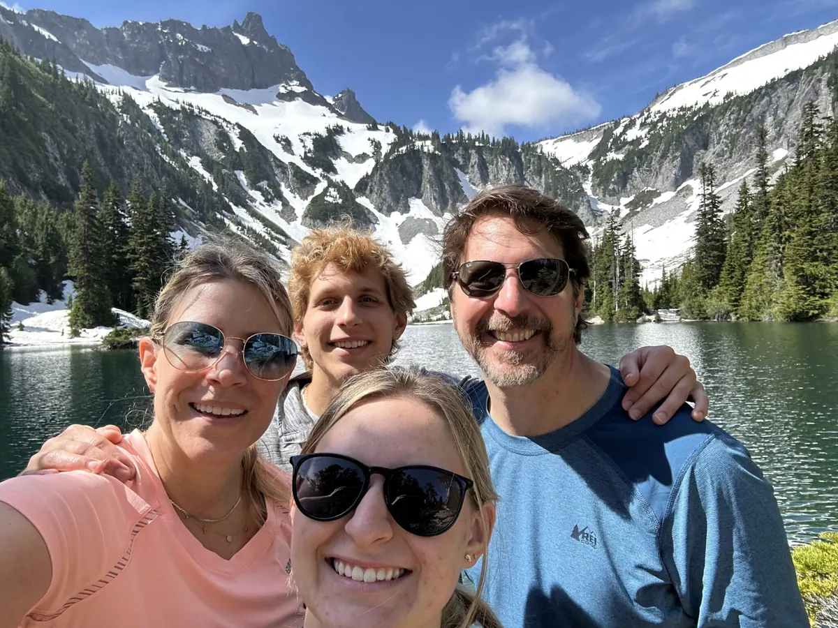 Frank Saia with his family in the mountains